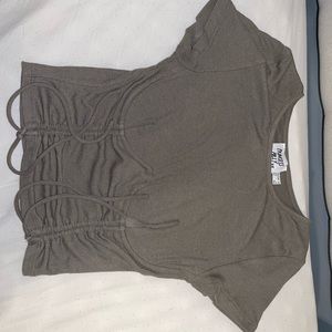 army green princess polly cropped top